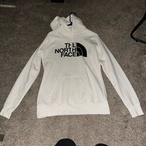 The North Face White Hoodie with Black Logo